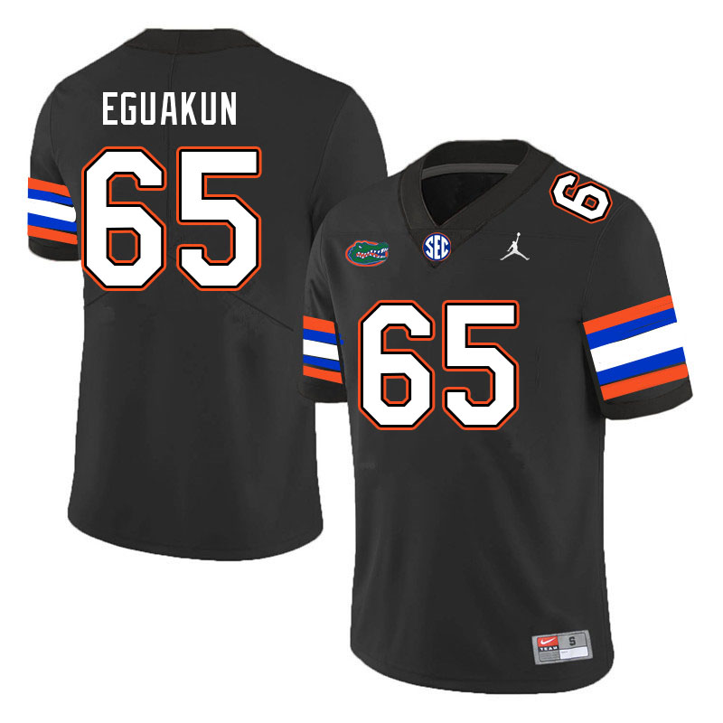 Men #65 Kingsley Eguakun Florida Gators College Football Jerseys Stitched-Black